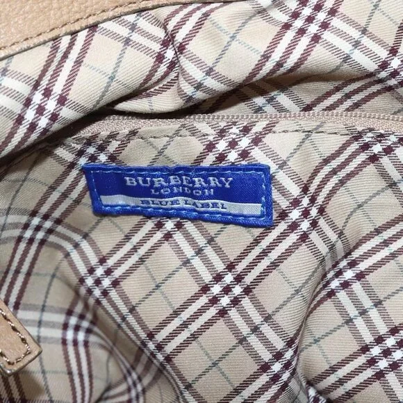 BURBERRY Blue Label Shoulder Bag Leather Beige Gold Auth - Picture 11 of 16